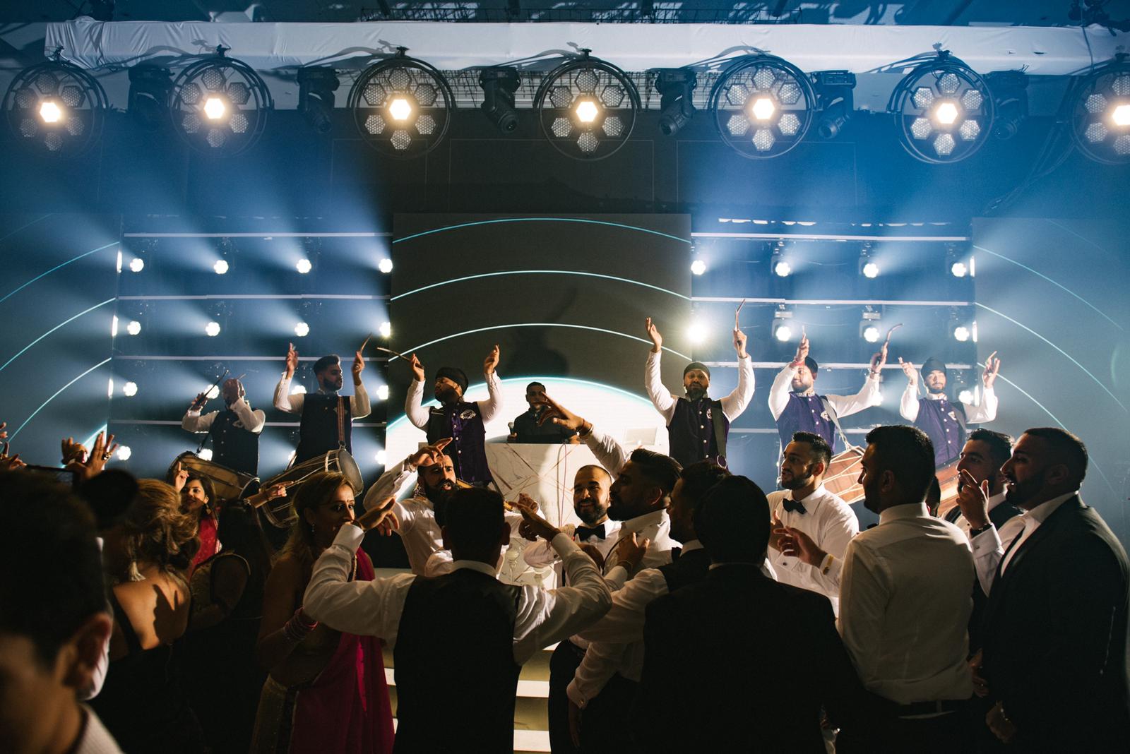 Imperial Drummers dhol players energising a Punjabi wedding reception in London